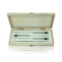 Ahşap Kutulu Alkolmetre ve Mezür Seti 0-40-70-100