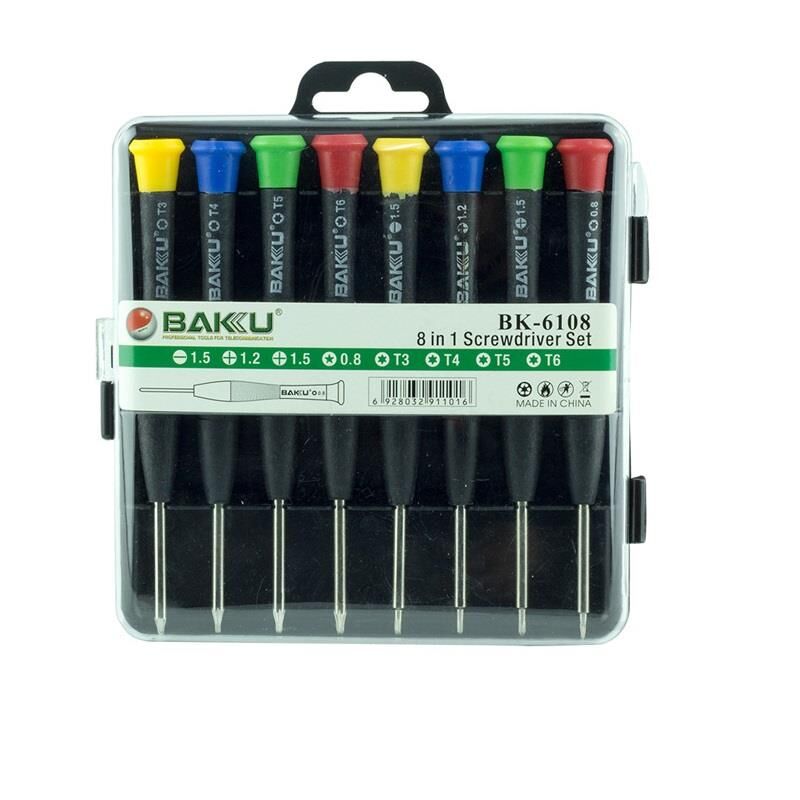 BAKU BK-6108 8IN1 HASSAS TORNAVİDA SETİ (1.5-1.2-0.8--T3-T4-T5-T6)