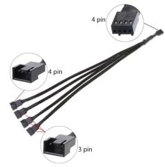 4 Pin Fan Çoklayıcı Y PWM Çoklayıcı Splitter Kablosu 4 Port