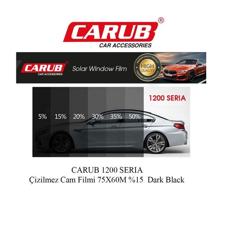 Carub Çizilmez Dark Black Koyu Siyah %15 Cam Filmi 75 Cm X 60 Metre SERİA ORJ