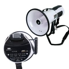 NOTEL 106U 100 WATT BLUETOOTH-USB-SİREN-SES KAYIT ÖZELİKLİ DAHİLİ BATARYALI BÜYÜK BOY MEGAFON