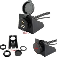 4825 Usb 2Rca 3.5mm Aux Araç İçi Kontrol Paneli Uzatma Ek Kablosu