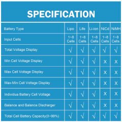 RC 1-8S LiPo Li-Ion LiFe NiMH Pil Kapasite ve Voltaj Test Cihazı – Pil Ölçer