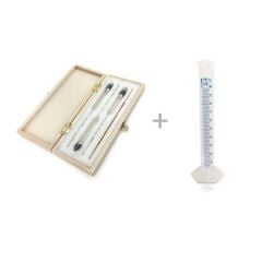 Ahşap Kutulu Alkolmetre ve Mezür Seti 0-40-70-100