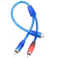 Anfi̇ Y Rca Kablo 1 Di̇şi̇ 2 Erkek 25 Cm Si̇li̇kon Mavi̇ Kablo