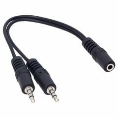 3.5 Mm Stereo Di̇şi̇ / 2x3.5 Mm Stereo Erkek 20 Cm Y Kablo
