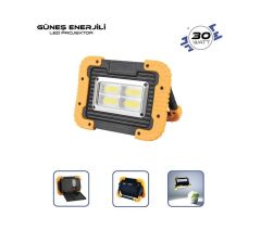Güneş Enerjili Solar Projektör 3 Batery COB 30Wt
