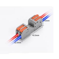Hızlı Kablo Ekleme Birleştirme Konnektörü - İkili Klemens - Bağlantı Kesme Özellikli