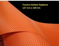 Turuncu  Karbon Kaplama 1 Metre x 127 cm