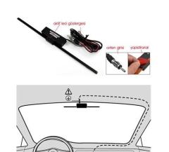 Cam İçine Ayna Arkasına Takılan Elektronil Radyo Anteni Işıklı