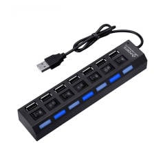 7 Port Usb Hub Çoklayıcı Çoğaltıcı OnOff Düğmeli Işıklı Adaptörlü