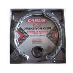 CARUB Fiber Karbon Direksiyon Kılıfı UZUN Silver – Şık ve Sportif Tasarım