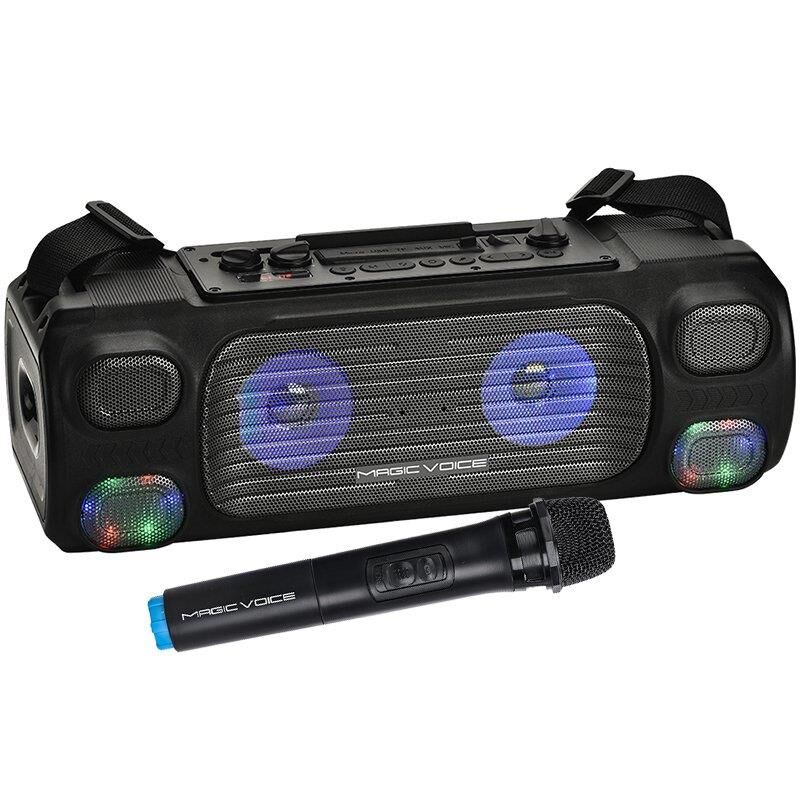 Vhf El Mi̇k USB+sd+bt+UK 40 Watt Işikli Şarjli Seyyar Anfi̇ hoparlör
