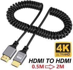 Hdmi Spiral Yaylı Uzayabilen FullHd 4k 60Hz Uhd Kablo (0.5-2 Metre)