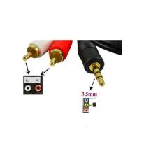 3.5 mm Stereo To 2 Rca Aux Tos Ses Kulaklık Kablosu