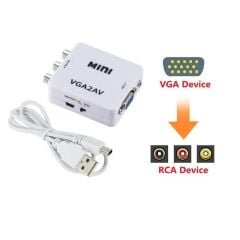 Vga To Av 3Rca Video 1080p Çevirici Dönüştürücü Adaptör 3.5mm Destekli