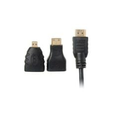 1.5 m 1.4V Hdmi Kablo + Mini Micro Uç 3in1 Çevirici Dönüştürücü Adaptör Kablosu