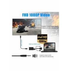VGA Hdmi Çevirici Dönüştürücü Kablo Ses Destekli Vga to Hdmi