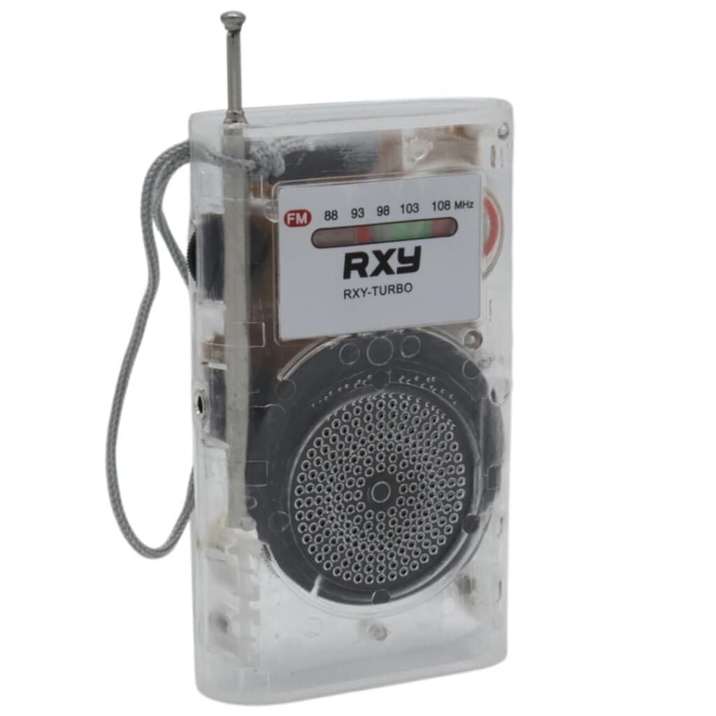 Turbo Cep Ti̇pi̇ Mi̇ni̇ Şeffaf Pi̇lli̇ Analog FM Radyo