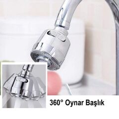 2 Kademeli̇ Tasarruflu 360 Derece Oynar Musluk Başliği