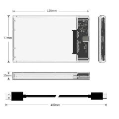2.5 Sata Type C Usb 3.1 Usb 3.0 Şeffaf Harici Ssd Hdd Hard Disk Kutusu