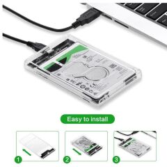 2.5 Sata Type C Usb 3.1 Usb 3.0 Şeffaf Harici Ssd Hdd Hard Disk Kutusu