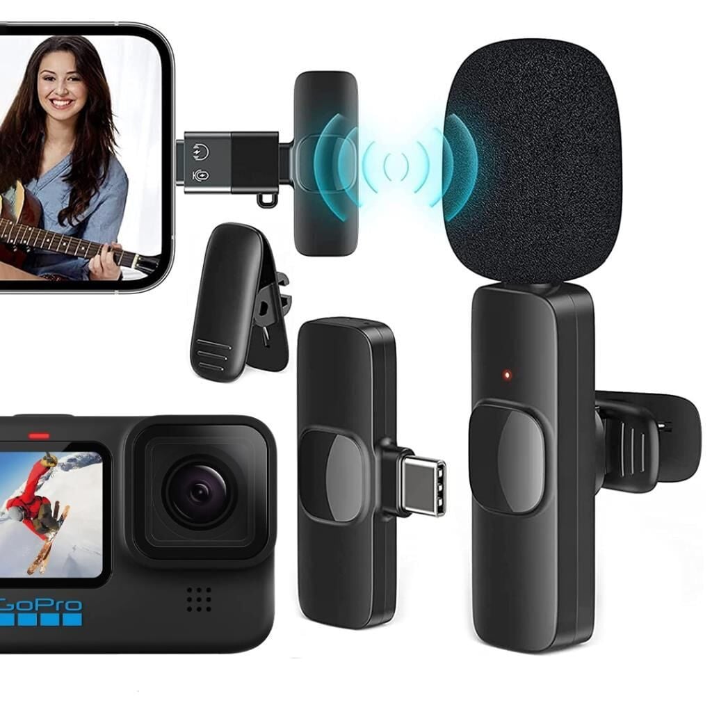 K8 Kablosuz Type-c + Lightning Vlogger Yaka Mi̇krofonu