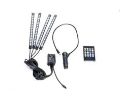 48 LED RGB Araç İçi Dekoratif Aydınlatma Uzaktan Kumandalı & Uygulama Kontrollü Atmosfer Işığı