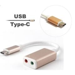 Type C To 3.5mm Aux Mikrofon Kulaklık  Cevirici Ses Kartı