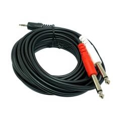 3.5 Mm Stereo Erkek/2x6.3 Mm Mono Erkek 5 Metre SES Kablosu
