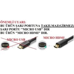 Micro Hdmi To Hdmi Çevirici Mikro Dönüştürücü Adaptör Tv Kablosu Tablet/Laptop
