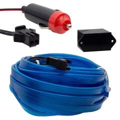 Araç İçi Neon Mavi 5M LED İp Aydınlatma (Çakmaklık Bağlantılı)