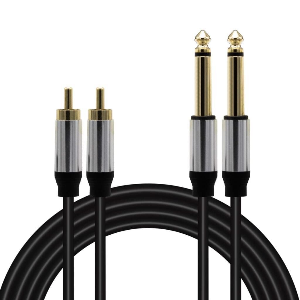 2x6.3 Mm Mono Erkek + 2xrca Erkek 1.5 Metre Kablo [ara]
