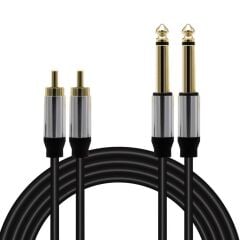2x6.3 Mm Mono Erkek + 2xrca Erkek 1.5 Metre Kablo [ara]