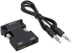Ses Destekli Hdmi To Vga Monitör Çevirici Dönüştürücü Adaptör