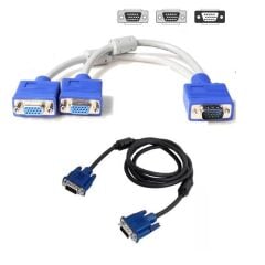 Vga Y Kablo Çoklayıcı Switch Kablosu + VGA KABLO 1.5 Metre