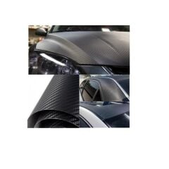 Hava Kanallı Siyah Karbon Kaplama Folyosu 152 cm x 50 cm + Keçeli Ragle