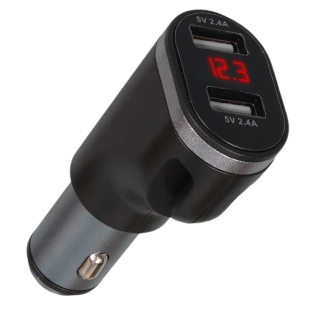 12-24v Çi̇ft USB Gi̇ri̇şli̇ 5v-2.4a Di̇ji̇tal Voltaj Ekranli Araç Çakmaklik Şarj Aleti̇