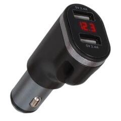 12-24v Çi̇ft USB Gi̇ri̇şli̇ 5v-2.4a Di̇ji̇tal Voltaj Ekranli Araç Çakmaklik Şarj Aleti̇