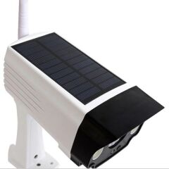 Güneş Enerjili 20W LED'li Gerçekçi Maket Kamera - Caydırıcı Sahte Kamera