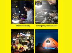 G-300W Kamp Lambası Solar Güneş Enerjili Ampül 26 SMD Led Şarjlı El Feneri Powerbank 5 Mod