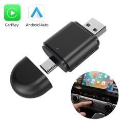 Kablosuz CarPlay - Androi̇d Auto Çevi̇ri̇Cİ Dönüştürücü Adaptör İki̇ Gi̇ri̇şli̇ USB - Type-c