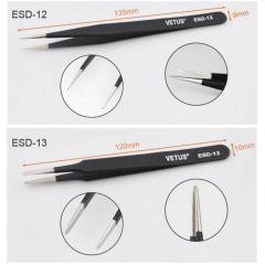 6 Çeşit VETUS Hassas Elektronik Cımbız Seti Antistatik Çelik