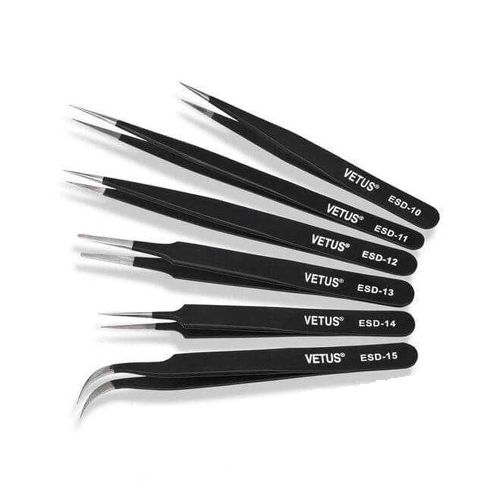 6 Çeşit VETUS Hassas Elektronik Cımbız Seti Antistatik Çelik