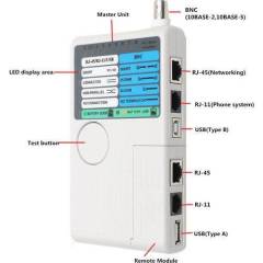 Profesyonel Network Kablo Test Cihazı- 4 in 1 - RJ11 RJ45 BNC US