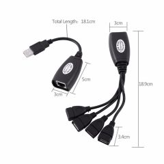 4 Port Cat Rj45 Usb Hub Ek Uzatma Extender (50 Metre)
