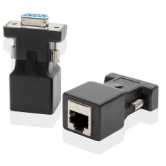RS232 To RJ45 9 Pin Ethernet Adaptör Ekleme Ek Uzatıcı Extender Çevirici Dönüştürücü 30M