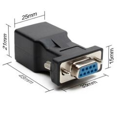 RS232 To RJ45 9 Pin Ethernet Adaptör Ekleme Ek Uzatıcı Extender Çevirici Dönüştürücü 30M
