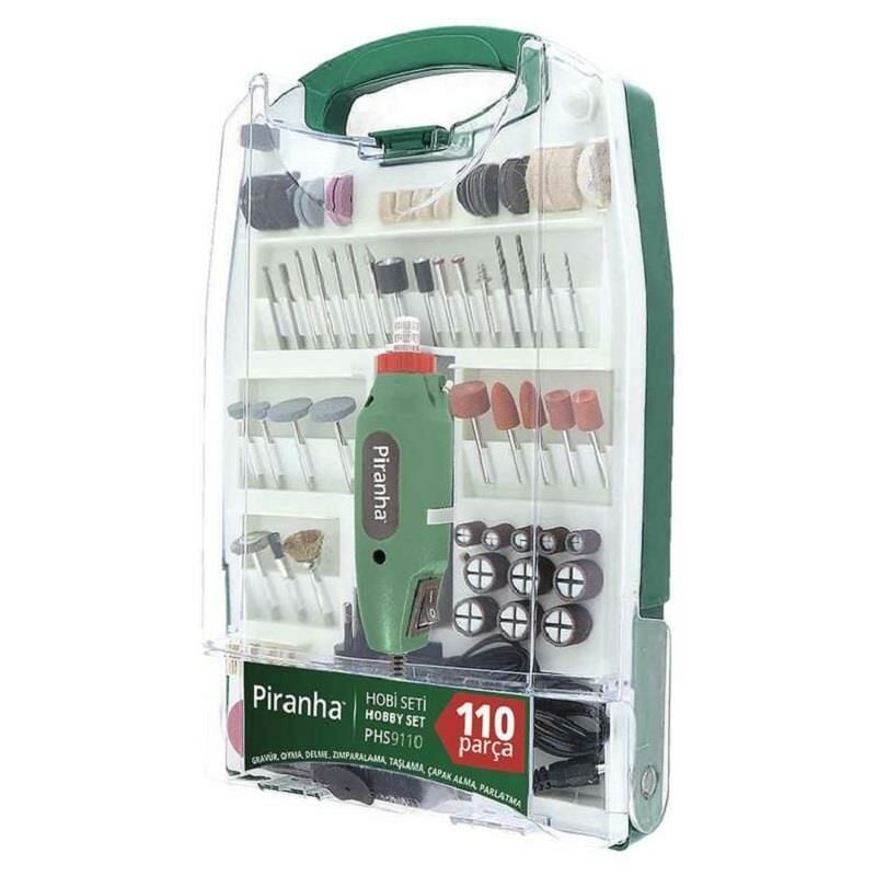 Piranha Mini Matkap Gravür Seti Mini Drill Mini El Matkabı 110Pcs