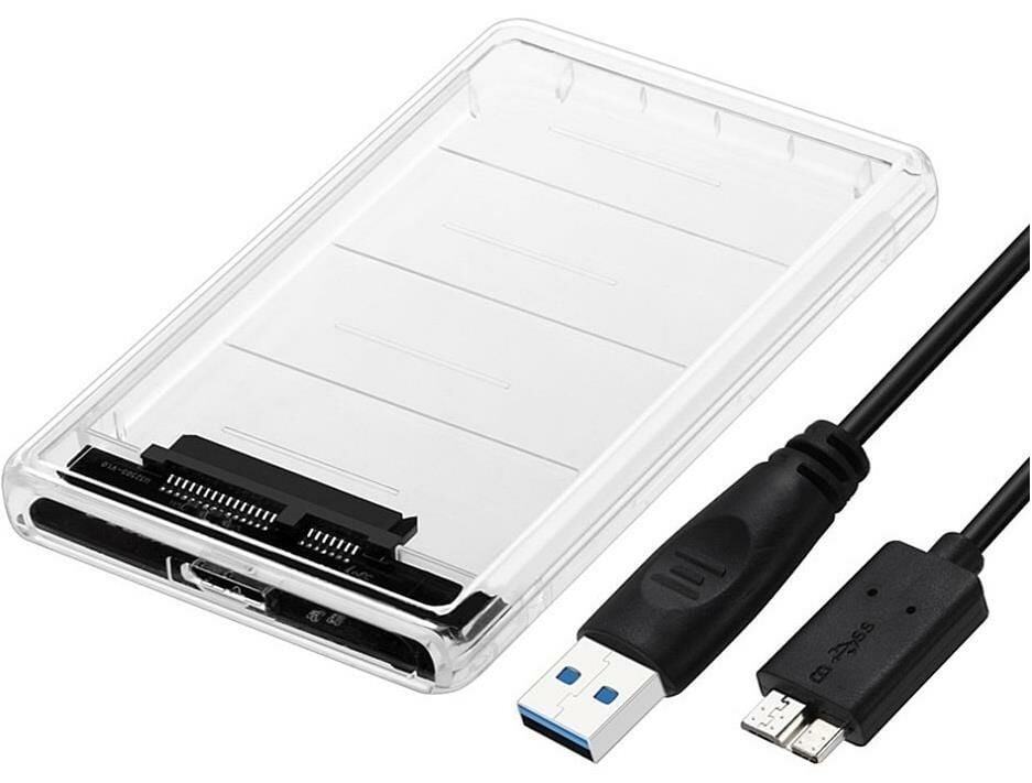 2.5'' USB 3.0 Harici SSD Harddisk Şeffaf Taşınabilir HDD Kutusu 5 Adet
